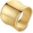 thumbnail image 1 of XINQIHANG 14K Gold Plated Rings Modern Statement Gold Rings Wide Band Thumb Rings Chunky Ring for Women Men, 1 of 7