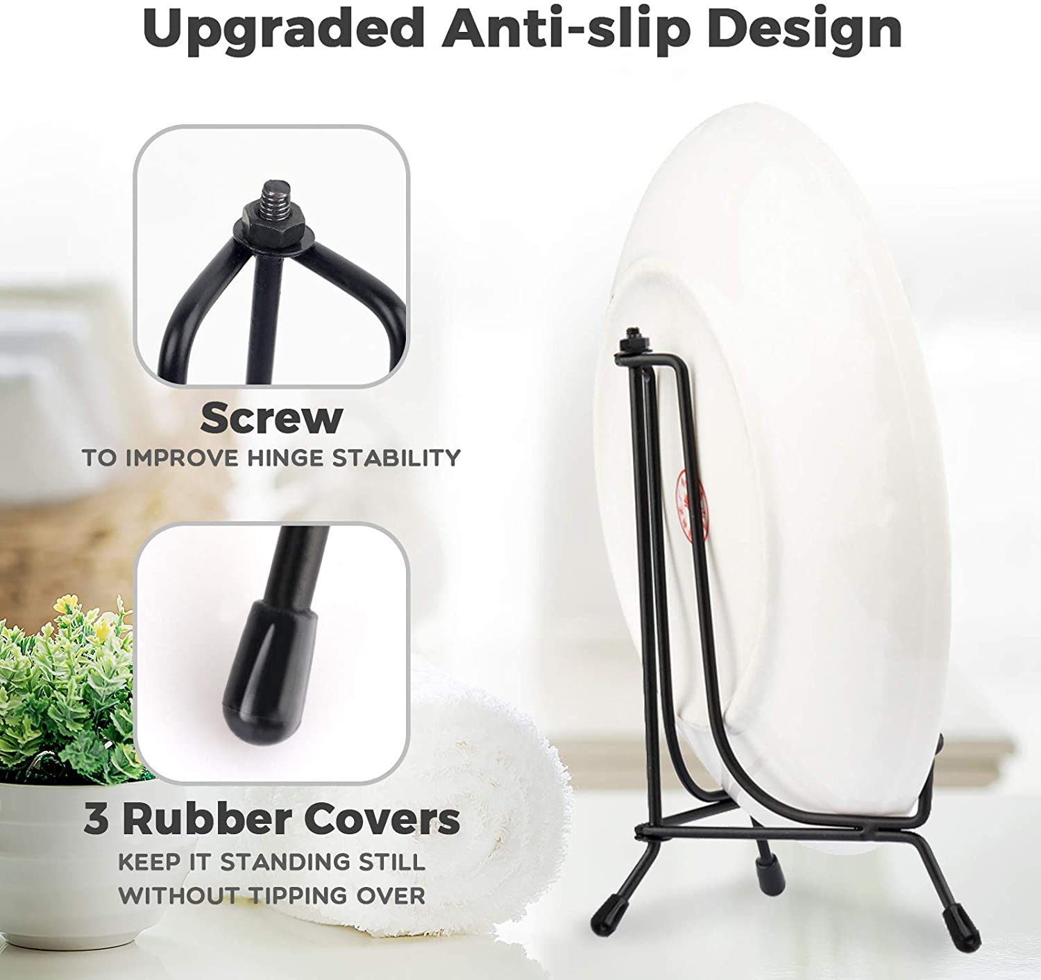 Mocoosy 4-Pack 6" Anti-Slip Display Easel Stands, Black photo 3