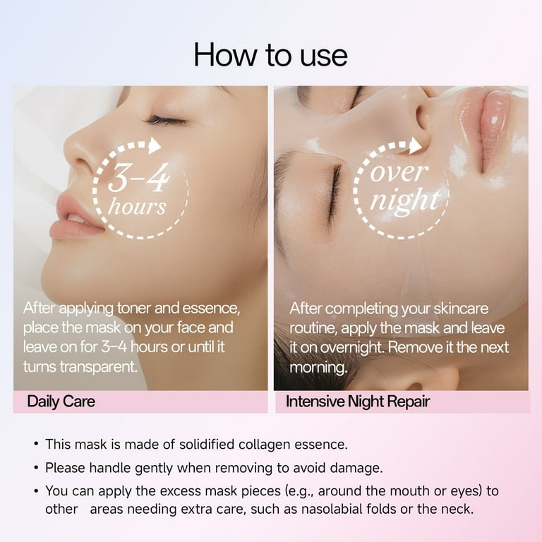 WNP 6D Bionic Collagen Face Mask, 4 Pack, Overnight Hydrating
