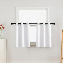 Rosnek Set of 2 Blackout Kitchen Curtain, Grommet 30 inch Short Curtains Bathroom Window Curtain Cafe Curtains, White