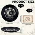 thumbnail image 2 of Phase Moon Star Offering Bowl Ritual Plate Stainless Steel Flat Bowl Round Tray Prayer Dish Candle Holder with Card Black Jewelry Dish for Smudging Incense Burner Decoration 5.55Inch, 2 of 8