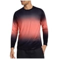 thumbnail image 2 of Gamivast Men's Ombre Graphic Long Sleeve T Shirts Crew Neck Running Tops Breathable Mesh Dot Texture Athletic Gym Workout Quick Dry Sport Tees, 2 of 7