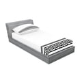 thumbnail image 2 of Ambesonne Abstract Fitted Sheet & Pillow Sham Set, Classic Motif Art, Twin, Charcoal Grey White, 2 of 2