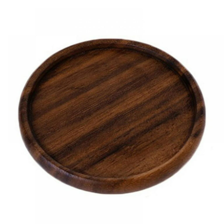 8 Pack Acacia Wood Coasters for Coffee Table - Wooden Coasters for Drinks,  Dining Table, Bar (4 In)