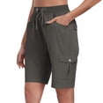 thumbnail image 5 of Women's Athletic Shorts High Waisted Running Short Shorts With Pockets Loose Casual Dressy Ladies Baggy Cargo Shorts Pants For Hiking, 5 of 7