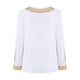 thumbnail image 4 of Moda mujer encaje sólido manga larga encaje patchword V cuello camisa blusa Fridja  FKASFK3888, 4 of 7