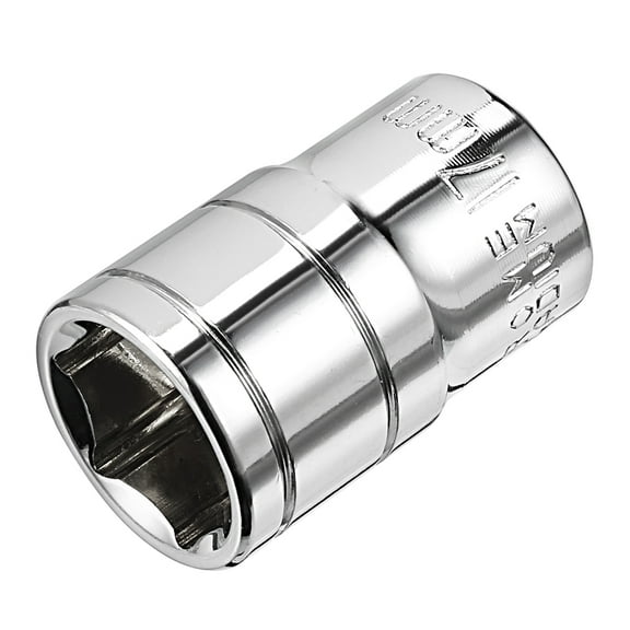 Unique Bargains 1/2-inch Drive 17mm 6-Point Shallow Socket, Cr-V