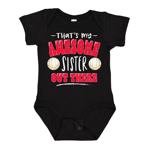 Inktastic That's My Awesome Sister out There with Volleyballs Boys or Girls Baby Bodysuit