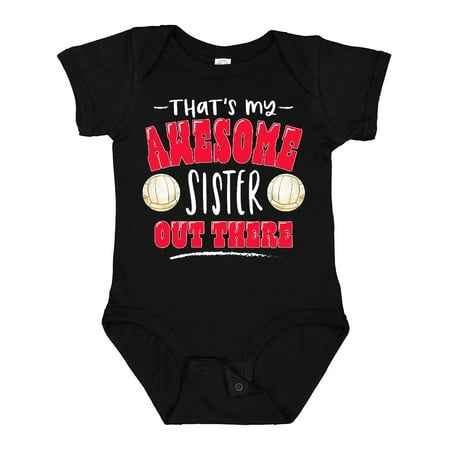 

Inktastic That s My Awesome Sister out There with Volleyballs Gift Baby Boy or Baby Girl Bodysuit