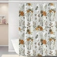 thumbnail image 2 of Fall Thanksgiving Shower Curtain for Bathroom 72x84inches Autumn Orange White Flowers Shower Curtain Set with Hooks Harvest Pumpkins Leaves Waterproof Fabric Home Decor Shower Curtains, 2 of 6