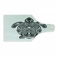 thumbnail image 1 of Black and White Cutting Board, Monochrome Turtle with Blooming Lotus and Swirls Maori Culture Motifs, Tempered Glass Cutting and Serving Board, Wine Bottle Shape, Black and White, by Ambesonne, 1 of 1