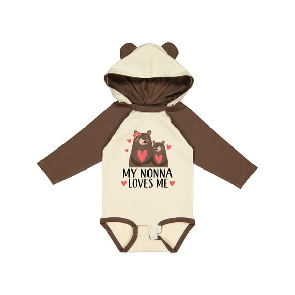 Inktastic My Nonna Loves Me Bear Boys or Girls Long Sleeve Baby Bodysuit