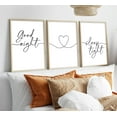 thumbnail image 2 of Minimalist Style Wall Art Bedtime Quotes Painting Picture Wall Decor Good Night Sleep Well Black Line Art Heart Shape and Phrase Poster Print Artwork for Living Room Bedroom Home Decoratio, 2 of 6