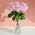 thumbnail image 4 of Valentines Day Flowers, Fake Roses Artificial Flowers with Long Stems, Silk Pink Roses Bouquet for Wedding Vase Mothers Day Flower Arrangement Home Decor (Pink), 4 of 5