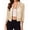 Khaki, variant on Women's Crop Mesh Sheer Bomber Jackets Lightweight Long Sleeve Zip Up Jacket Outwear