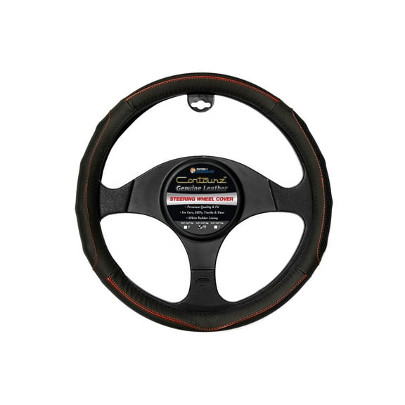 Comfort Grips Steering Wheel Cover - Contourz Pro Grip Leather Medium (14.5 - 15.4) Black / Red