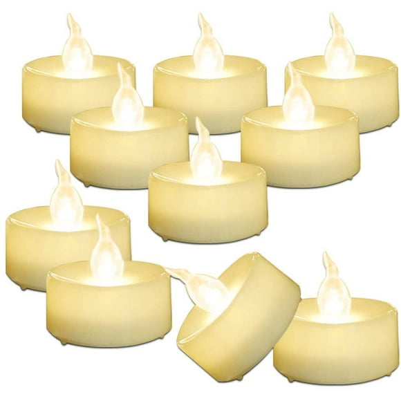 30 Pack LED Tea Lights, Lasts 2X Longer, Flameless Tealights Candles with Flickering Warm White Light, Battery Operated Tea Lights Bulk for Mothers Day Gifts, D1.4'' X H1.3''
