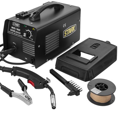 Stark MIG-130 Welder No Gas Flux Core Wire Automatic Feed IGBT Inverter 130amp