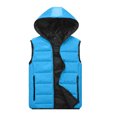 thumbnail image 4 of Women's Plus Size Sleeveless Down Vest with Hood, Blue, Size XL, 4 of 4