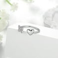 thumbnail image 4 of Ydou 925 Sterling Silver Love Heart Initial Rings for Women, Adjustable Open Stackable Initial Rings Dainty Cubic Zirconia Jewelry Gift Letter J, 4 of 8