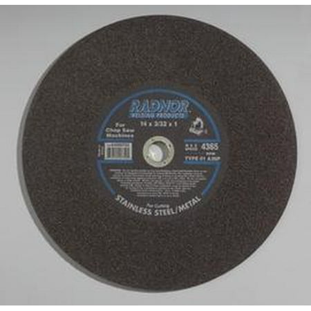 

Radnor 14 X 3/32 X 1 A36P Aluminum Oxide Reinforced Type 1 Cut Off Wheel For Use With Chop Saw On Metal (18 Pack)