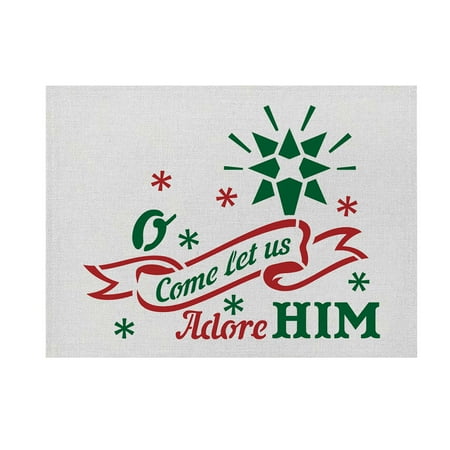 

Christmas Ornaments Christmas Placemat Cotton And Linen Cartoon Printing English Table Mat Holiday Decoration