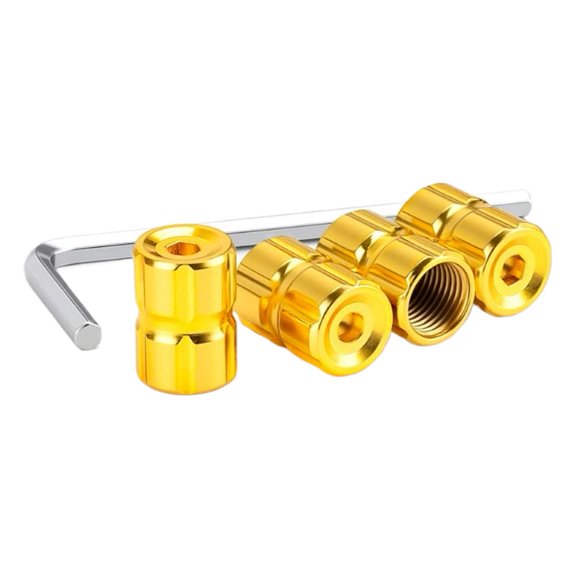 4 Pcs Locking Tire Valve Caps - Anti Theft Design with O Rubber , Universal Stainless Steel Tire Valve Caps for Cars/SUVs/Bike/Trucks/Motorcycles, Leak-Proof Lock Tight Fit