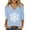 Light Blue, variant on Women's T-Shirts Basic Tops 3/4 Sleeve Summer Snowflake Print V Neck Tunic Y2k Clothes