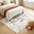 thumbnail image 6 of Happy Thanksgiving Day Washable Area Rug 3 x 5 ft Rustic Minimalist Pink Green Pumpkin Leaf Soft Non‑Slip Rugs Stain Repellent Indoor Mats for Entry Foyer, Apartment Living Corner Dining Nook, 6 of 9