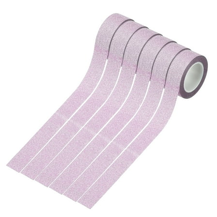 65.6 Yard Glitter Washi Tape, Colored Masking Tape Adhesive Decorative Stickers for DIY Craft Art Gift Wrapping Journal Scrapbook Planner, Light Pink
