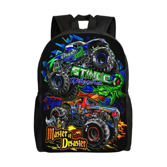 Anime Monster Truck Jam Backpacks Large Capacity Travel Backpack Book Bag Laptop Bag Lightweight School Unisex Casual Daypacks