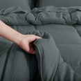 thumbnail image 5 of Aisbo Queen Comforter Set Seersucker 7 Pieces, All Season Luxury Bed in a Bag for Bedroom, Bedding Set with Comforters, Sheets, Pillowcases & Shams,Dark Grey, 5 of 10