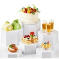 thumbnail image 4 of 6 Pcs Buffet Hexagonal For Buffet Table Acrylic Display Stand Shelf Nesting With Hollow Bottom For Catering Dessert Jewelry Collectibles, 4 of 9