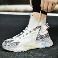 thumbnail image 4 of Zapatillas deportivas para hombre, estilo moderno con suela de espuma, tejido transpirable, cómodas y ligeras, talla 43, color blanco, ideal para correr o uso casual., 4 of 6
