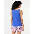 thumbnail image 3 of Joyspun Women's Print Tank Top and Shorts Pajama Set, 2-Piece, Sizes S to 3X, 3 of 5