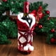 thumbnail image 2 of Funda navideña para botellas de vino - diseño de pompones tejidos en rojo, decoración festiva para hogar y restaurantes, 2 of 6