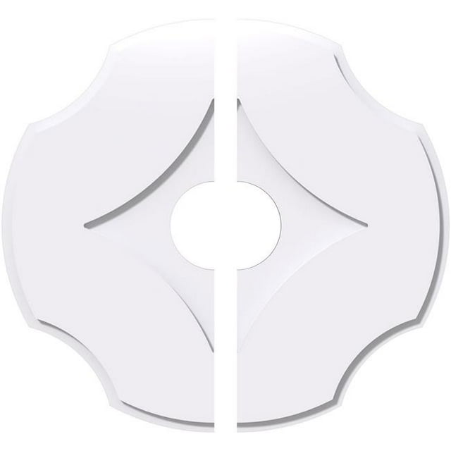 Ekena Millwork CMP28PL2-06000 28 in. OD x 6 in. ID Square Percival Architectural Grade PVC Contemporary Ceiling Medallion - 2 Piece
