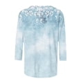 thumbnail image 5 of Ladies Tops and Blouses,3/4 Sleeve Tops for Women Crew Neck Outfits Print Blouses Business Work T Shirts Classic Basic Tees Casual Tunic, 5 of 5