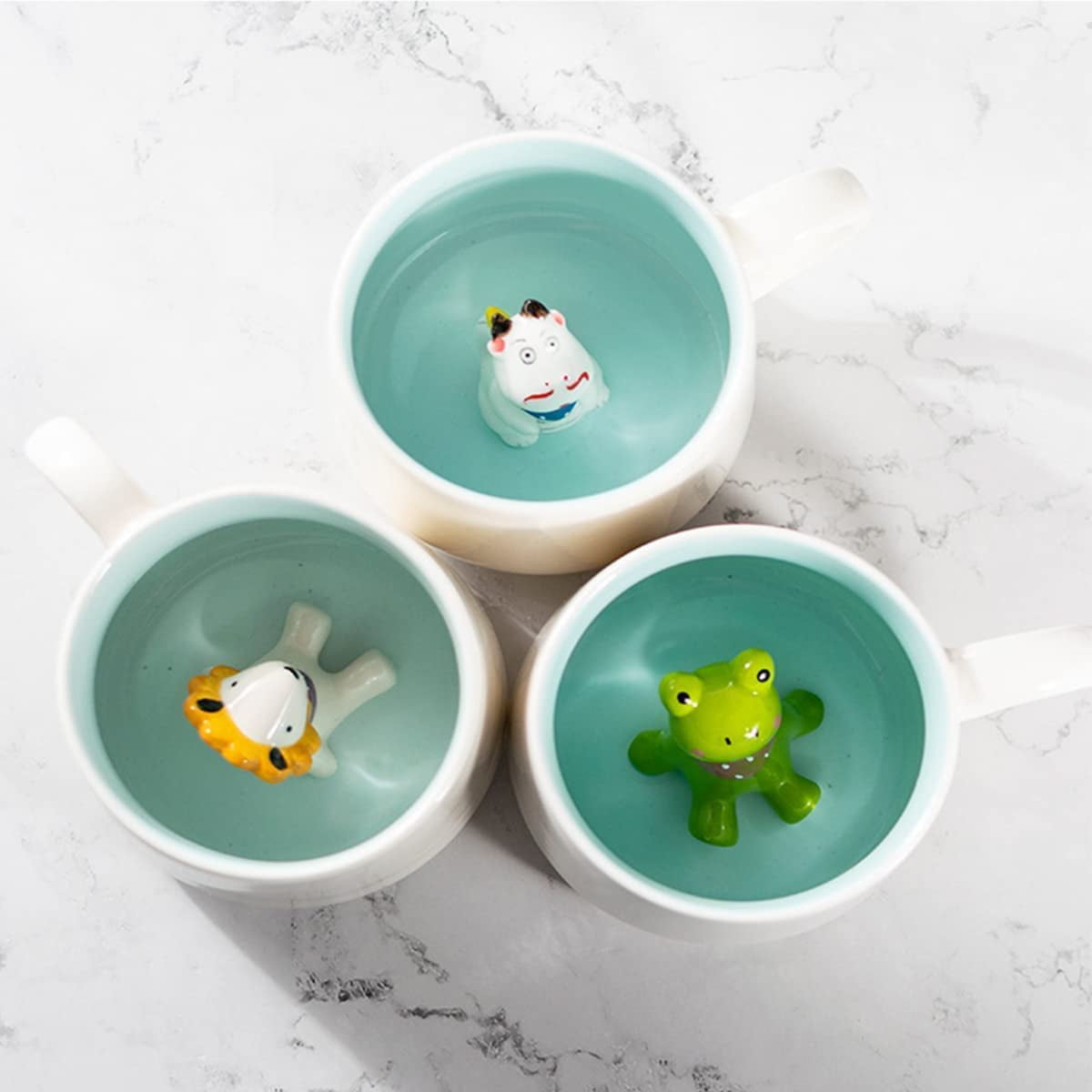 US-WGC-AWC44MM-BC Creature Cups Frog Ceramic Cup (11 Ounce, Cobalt Blue)  Hidden Animal Inside Mug Holiday, Birthday And Housewarming Gift For Coff