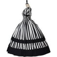 thumbnail image 3 of Victorian Dress Renaissance Ball Gown Black and White Stripes Dress for Women, 3 of 10