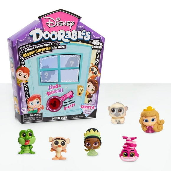 Disney Doorables Multi Peek Series 6 Jeweled Disney Princess Characters, Includes 5, 6, or 7 Collectible Mini Figures, Styles May Vary