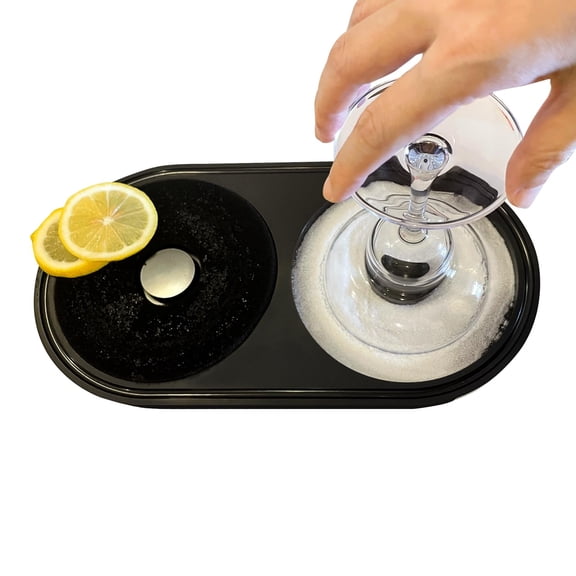 2-Pack All-in-One Bar Glass Rimmer Set – Salt & Sugar Rimmer Tray for Margaritas & Cocktails