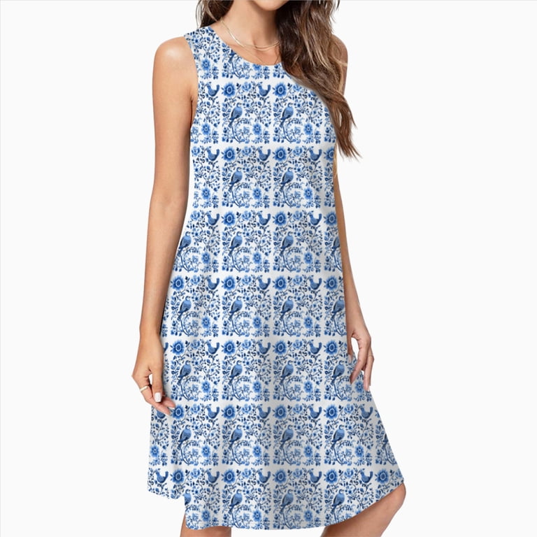 blue and white chinoiserie dress damask arabesque print preppy sun Featuring a ruffled mock neckline Chinoiserie Blue and White Porcelain