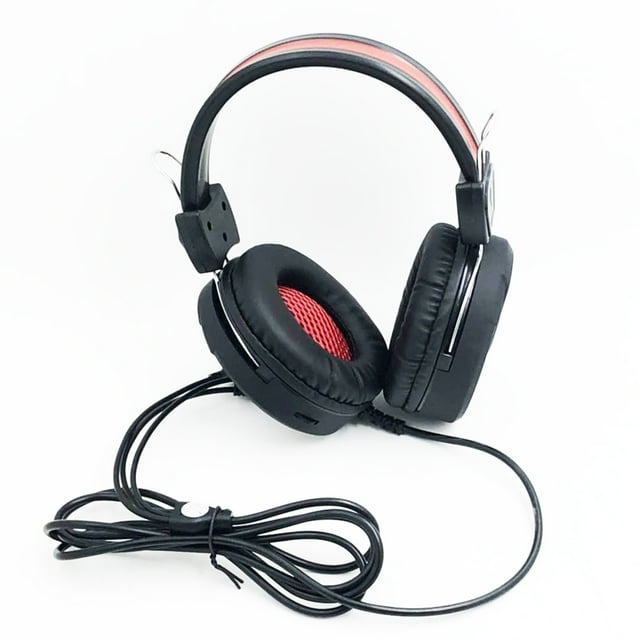 Casques de Jeu A1 Écouteurs Filaires 3,5 mm à Réduction de Bruit Écouteurs Sport Électronique avec Micro Lumière DEL Colorée Contrôle du Volume pour PC - Noir