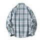 thumbnail image 5 of Blusa y camisa de manga larga con cuello vuelto para hombre, blusa informal a cuadros a la moda con botones y cuello vuelto, blusa de poliéster para hombre, 5 of 9