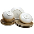 thumbnail image 2 of Gibson Elite Ombr 12 Piece Stoneware Double Bowl Dinnerware Set in Chestnut, 2 of 4