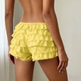 thumbnail image 4 of GEWSEY Ruffle Shorts Womens Bloomers Y2k Shorts Tiered Micro Booties Summer Women Ruffle Underwear Women (Yellow, L), 4 of 7