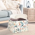 thumbnail image 3 of Yayeee Collapsible Cube Storage Bin with Lid Fabric Closet Decorative Basket with Handles, Beige Whimsical Leaves, 3 of 7