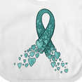 thumbnail image 4 of Inktastic Ovarian Cancer Awareness Teal Ribbon Made of Hearts Boys or Girls Baby Bib, 4 of 4