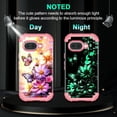 thumbnail image 3 of JZWAL-for Google Pixel 9a Case,Glow in The Dark Three Layer Heavy Duty Sturdy Shockproof Full Protection Rugged Hard PC+Soft TPU Bumper Case for Google Pixel 9a,Pink, 3 of 4